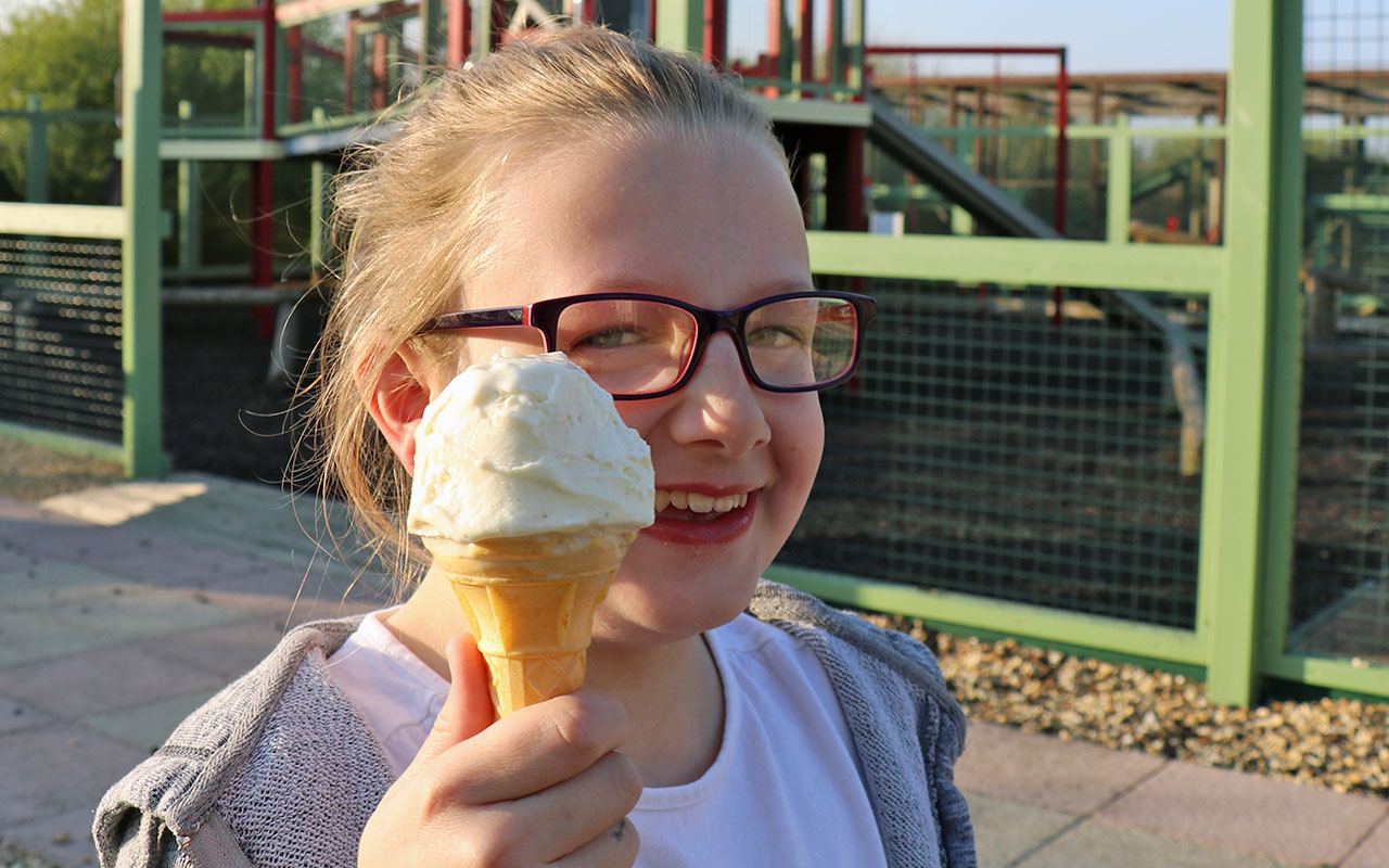 girl eating an ice cream